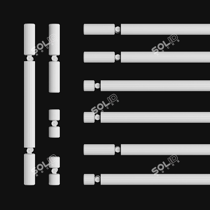 Handcrafted Cabinet Handles Set 3D model image 4