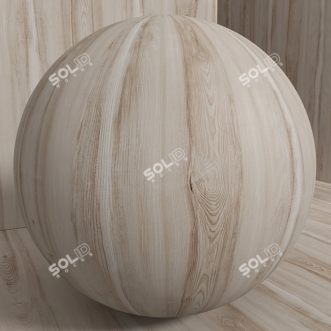 Seamless Ash Wood Material - Set 3D model image 4