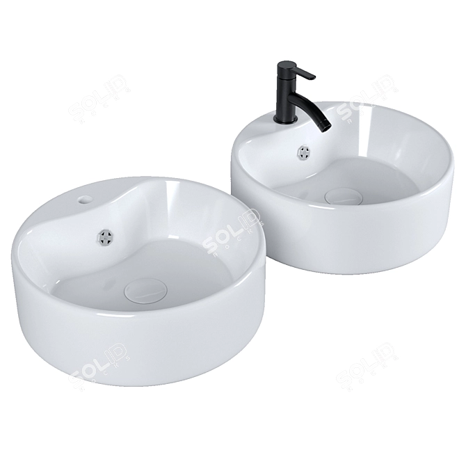 BelBagno BB1400: Modern Style White Sink (37cm) 3D model image 1