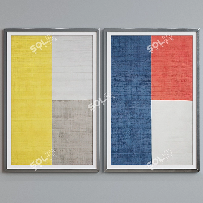 Modern Colorful Picture Frame Set 3D model image 3