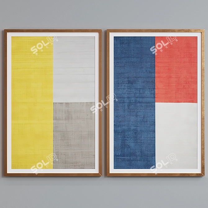 Modern Colorful Picture Frame Set 3D model image 4