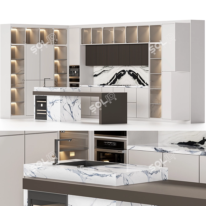 Modern Kitchen Design: 2015, Millimeter Units 3D model image 2