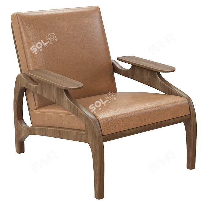 Modern Walnut Lounge Chair by Adrian Pearsall 3D model image 1