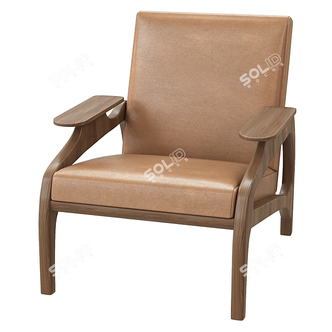 Modern Walnut Lounge Chair by Adrian Pearsall 3D model image 2