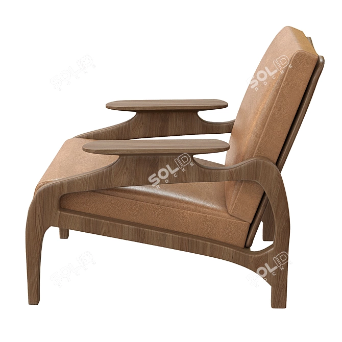 Modern Walnut Lounge Chair by Adrian Pearsall 3D model image 3