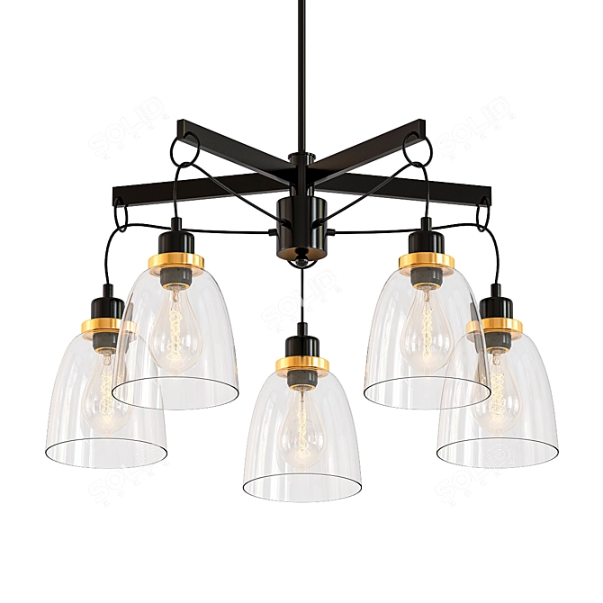 Elegant Freya Louise Pendant Chandelier 3D model image 1