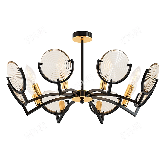 Elegant Black Ceiling Chandelier 3D model image 1