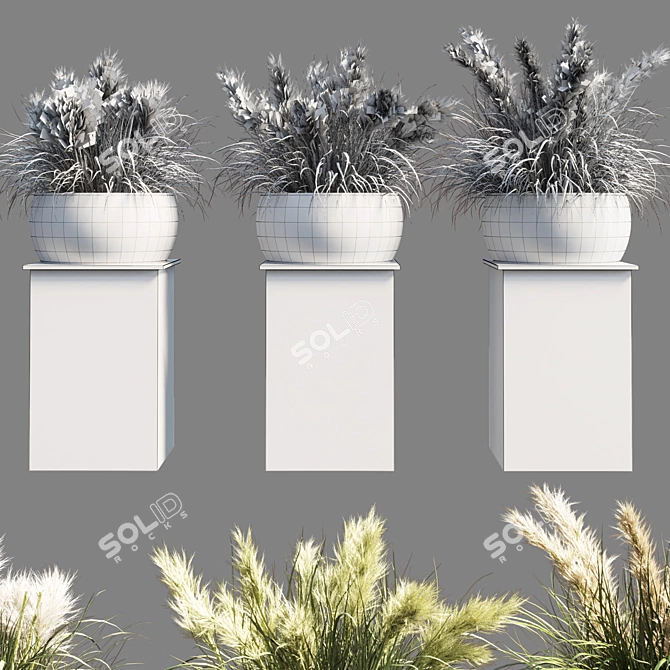 70 Pot Pampas Grass: Indoor/Outdoor Vase Stand 3D model image 5