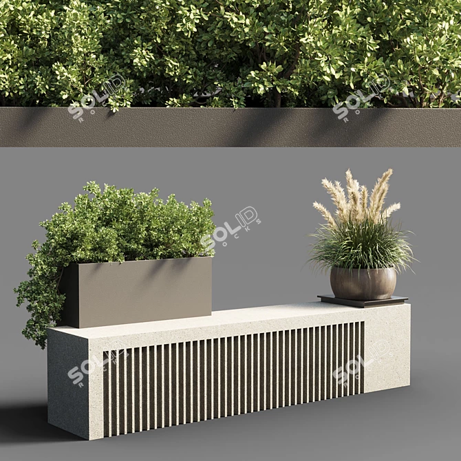 Pampas 13 - Green Benches for Urban Environment 3D model image 1