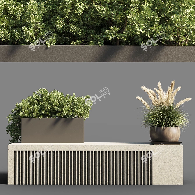 Pampas 13 - Green Benches for Urban Environment 3D model image 2