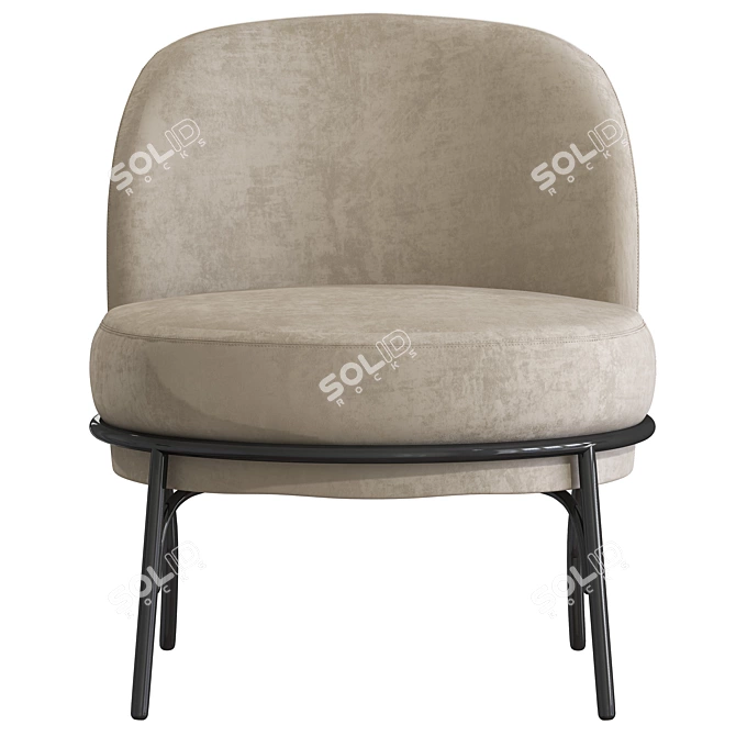 Sleek Oyster Armchair: Modern Style and Comfort 3D model image 3