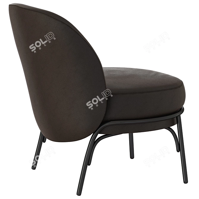 Sleek Oyster Armchair: Modern Style and Comfort 3D model image 4