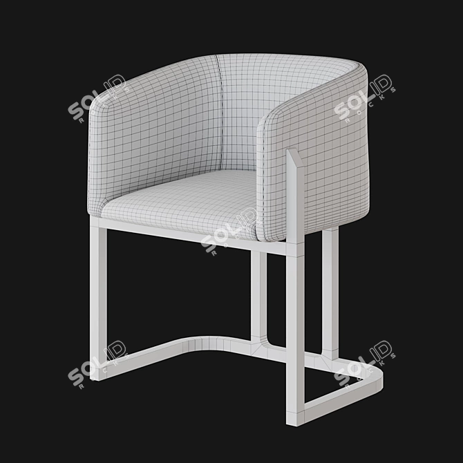 Elegant Olivya Stone Dining Chair 3D model image 5