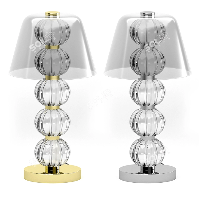 Amulet Table Lamp: Elegant Glass and LED Design 3D model image 1