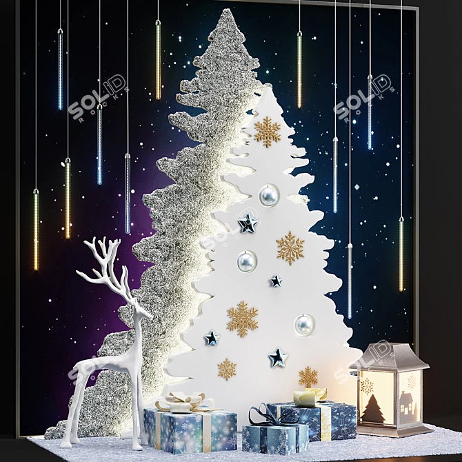 Festive New Year Décor Set 3D model image 3