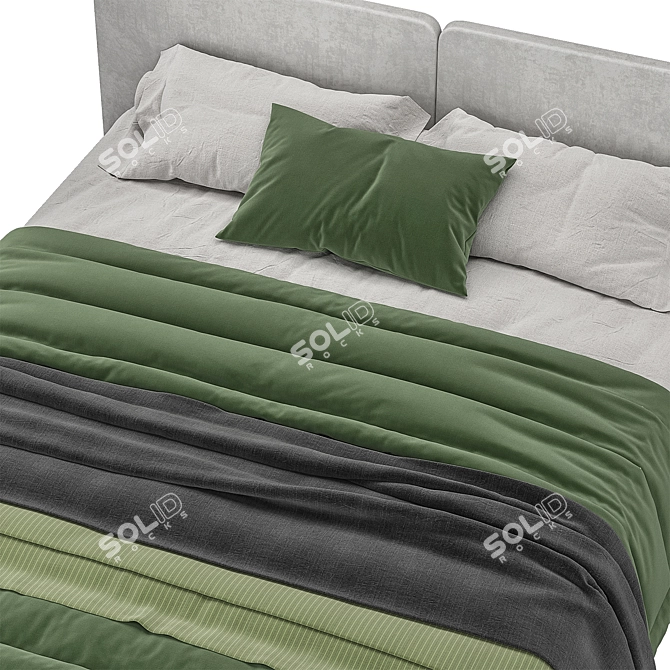 Modern Green Bed by Minotti 3D model image 3