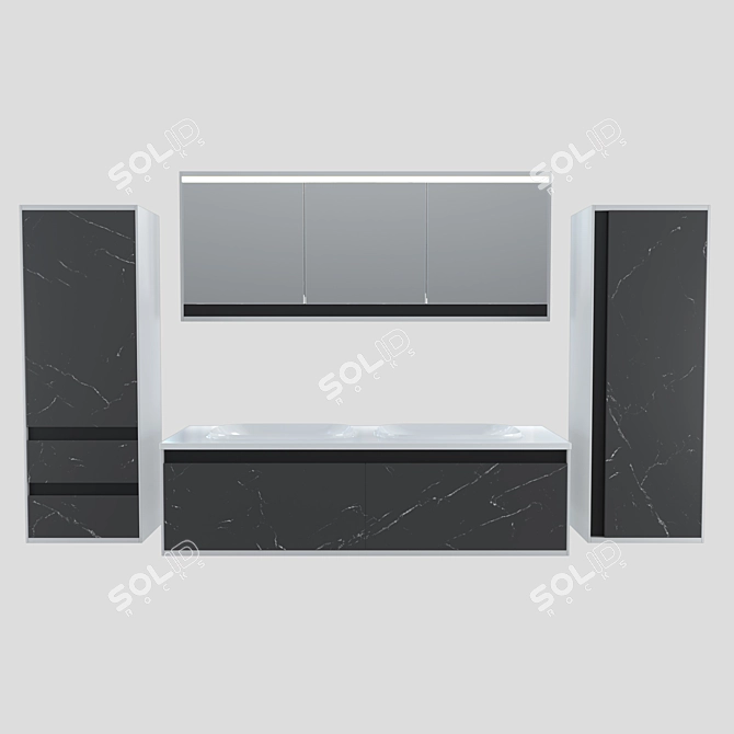 Sleek PANDORA P1302 Pencil Case 3D model image 2