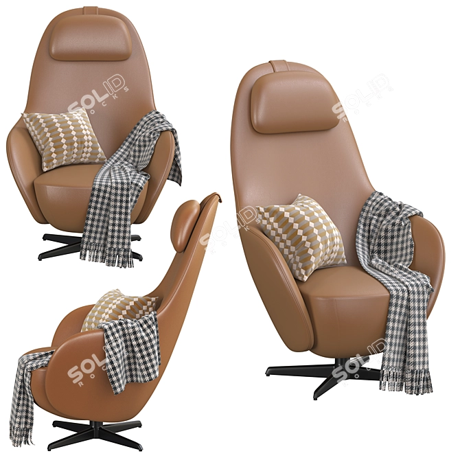 Italia Harbor Laidback Armchair: Luxurious Comfort for Your Space 3D model image 2