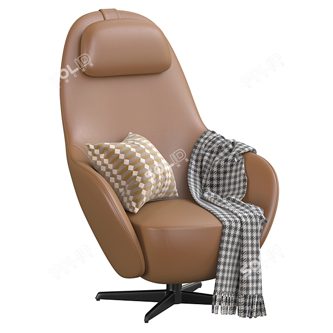 Italia Harbor Laidback Armchair: Luxurious Comfort for Your Space 3D model image 4