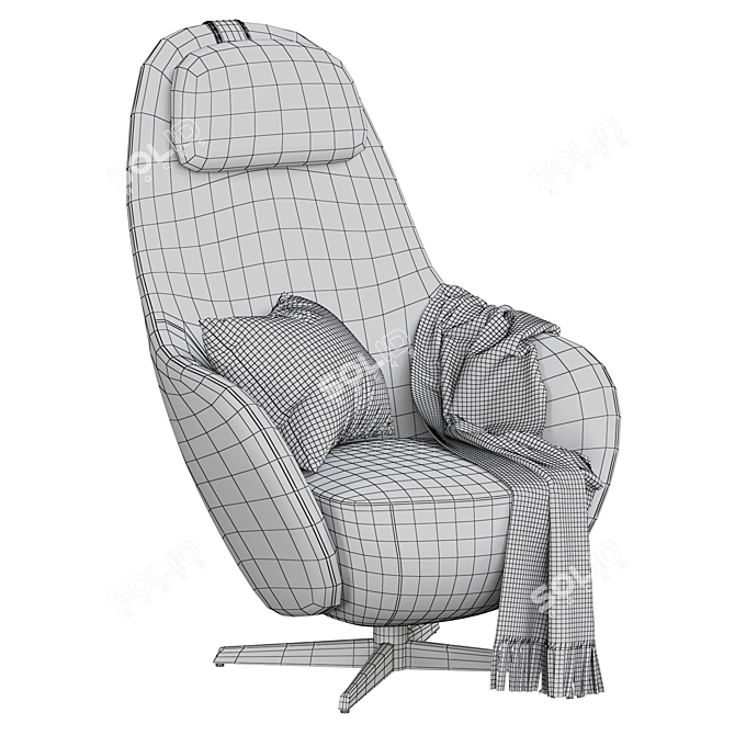 Italia Harbor Laidback Armchair: Luxurious Comfort for Your Space 3D model image 7