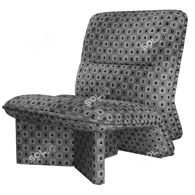 Luxury Ypsilon Armchair: Symmetrical Design, Leather & Ziricote Wood 3D model image 1