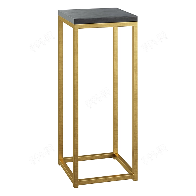 Marble & Brass Side Table 3D model image 1