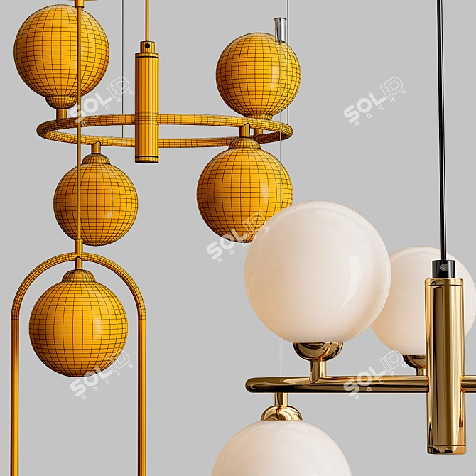 Sophisticated Ring Pendant Light 3D model image 3