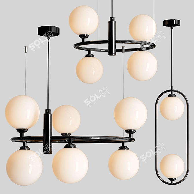 Sophisticated Ring Pendant Light 3D model image 4