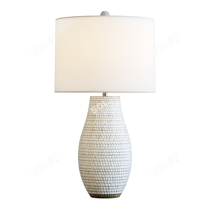 Elegant Cane White Table Lamp 3D model image 1