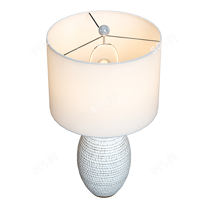 Elegant Cane White Table Lamp 3D model image 2