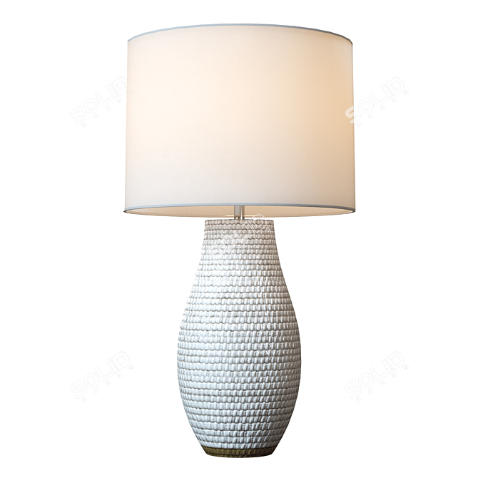Elegant Cane White Table Lamp 3D model image 3