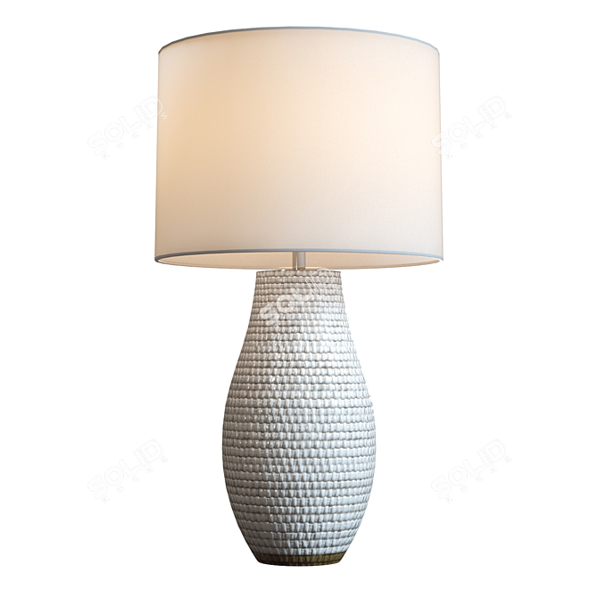 Elegant Cane White Table Lamp 3D model image 4