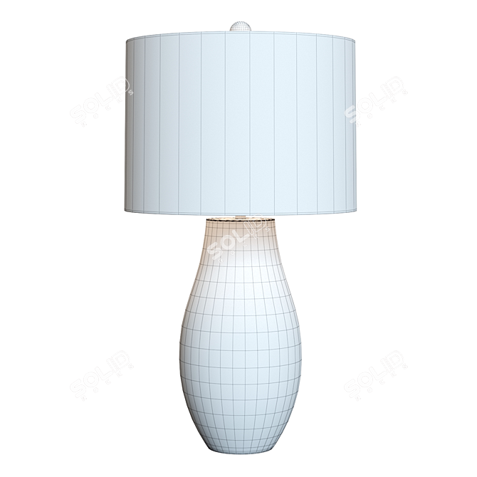 Elegant Cane White Table Lamp 3D model image 5
