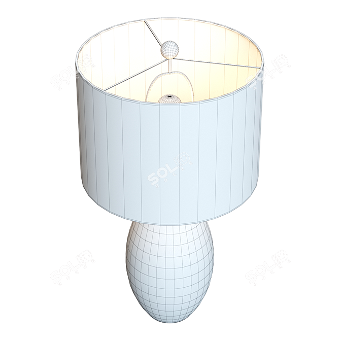 Elegant Cane White Table Lamp 3D model image 6
