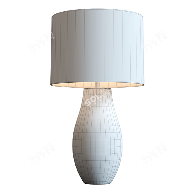 Elegant Cane White Table Lamp 3D model image 7