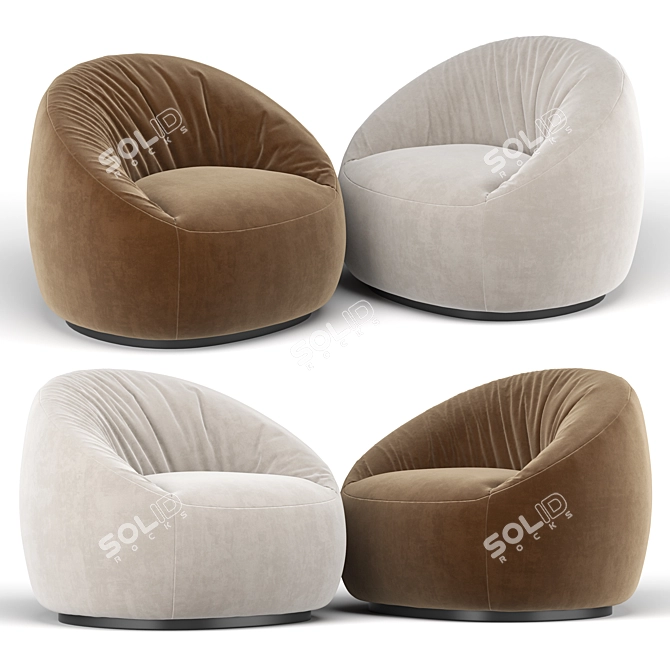 Elegant Hana Armchair: Modern Comfort 3D model image 2