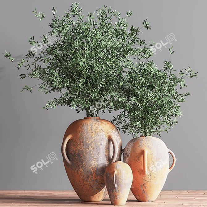 Olive Indoor Plant Set 08: Stunning 3D Models 3D model image 2