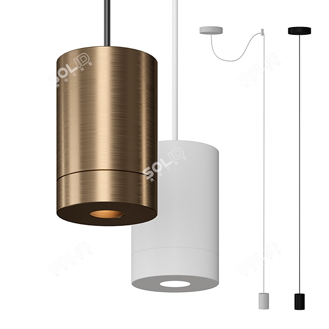 ILED Pendant Lamp: Modern Aluminum Design 3D model image 1