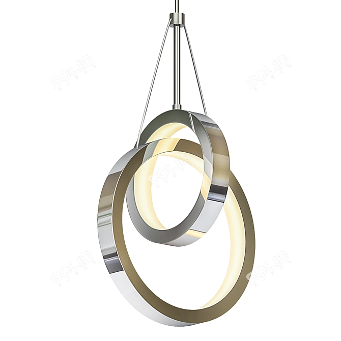 Elegant Chrome LED Pendant 3D model image 1