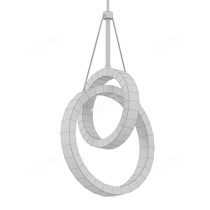 Elegant Chrome LED Pendant 3D model image 2