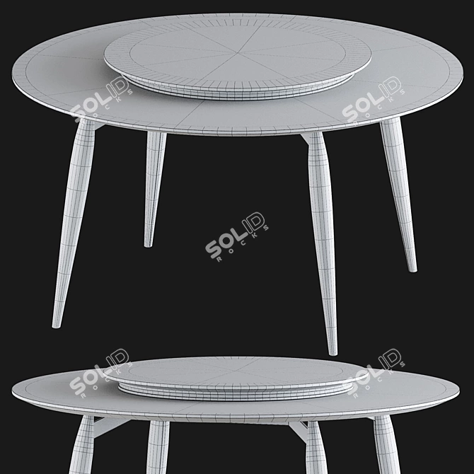 Elegant Olivya Stone Dining Table 3D model image 5