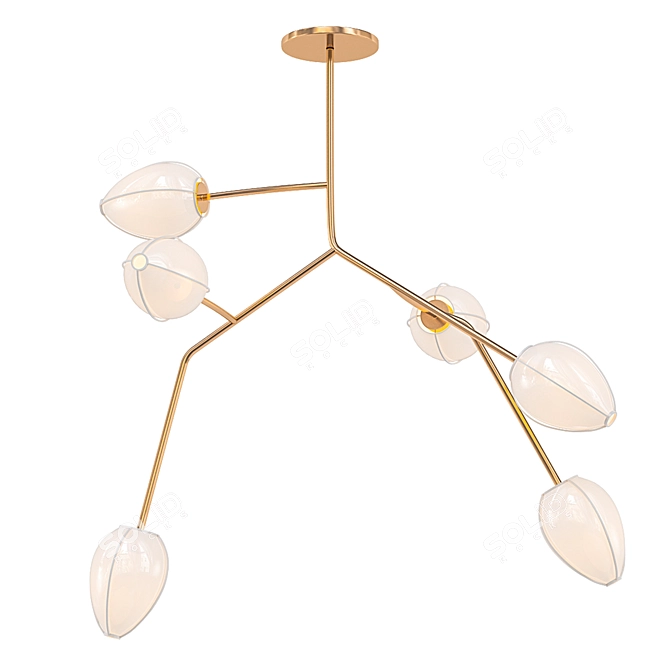 Sculptural Brazilian Pendant Light 3D model image 1