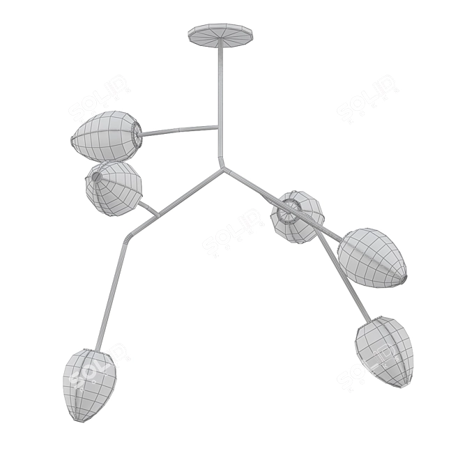 Sculptural Brazilian Pendant Light 3D model image 2