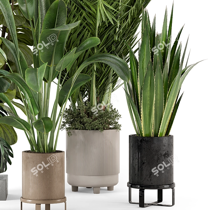 Ferm Living Bau Pot Large - Set 333: Stylish Indoor Plants 3D model image 4
