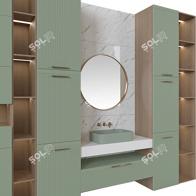 Modern Bathroom Furniture Set 3D model image 2