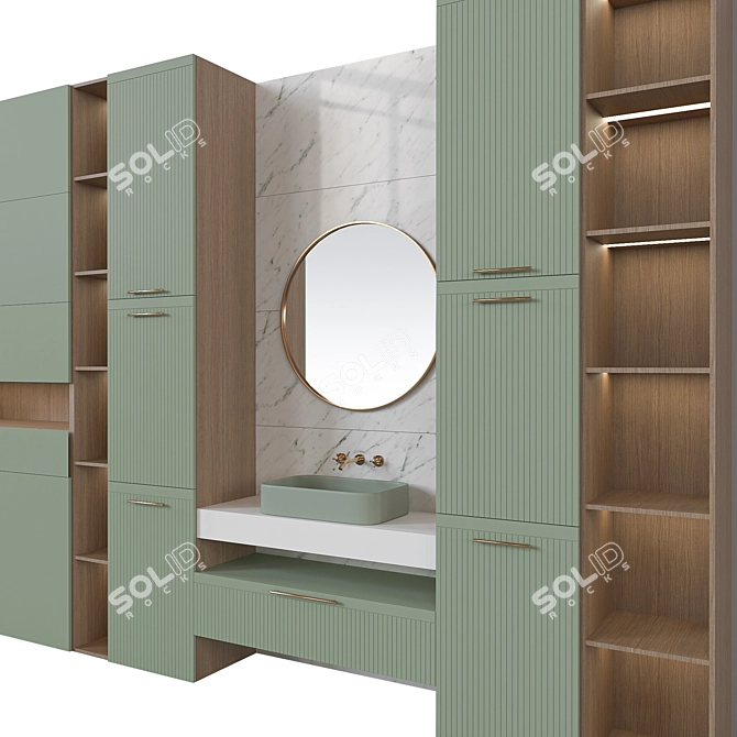 Modern Bathroom Furniture Set 3D model image 3