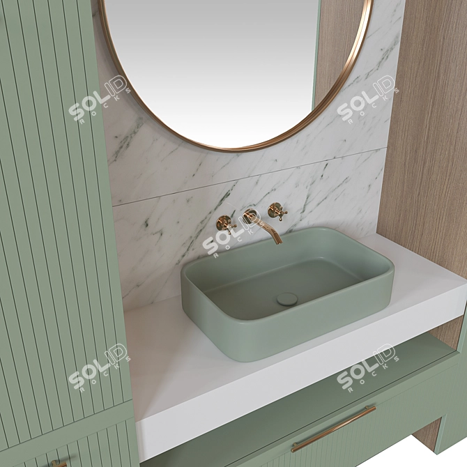 Modern Bathroom Furniture Set 3D model image 4