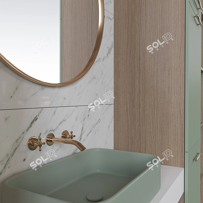 Modern Bathroom Furniture Set 3D model image 5