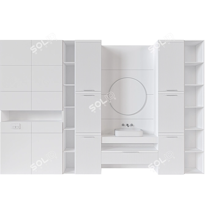 Modern Bathroom Furniture Set 3D model image 6