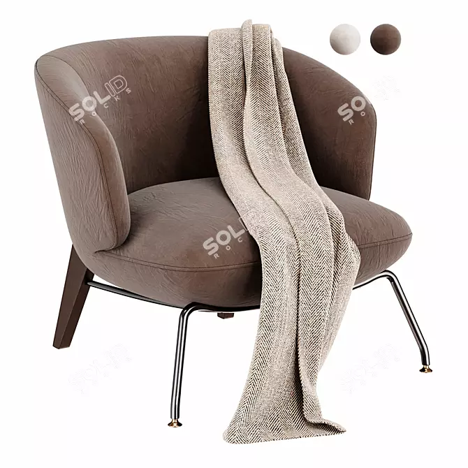 Elegant Penelope Armchair: Timeless Comfort 3D model image 1